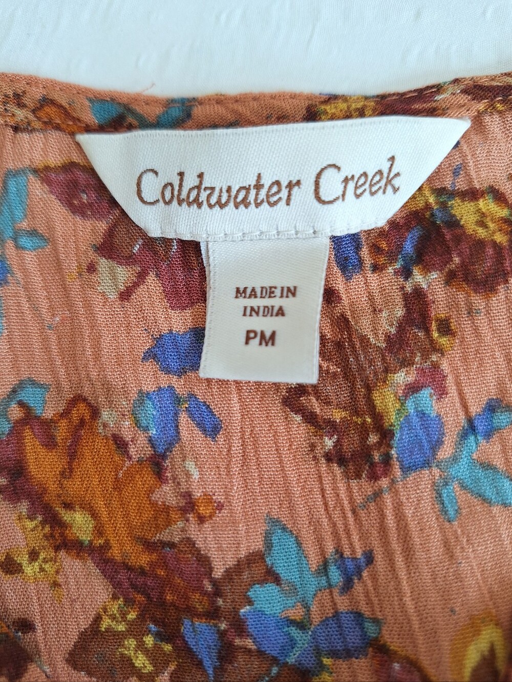 NWOT Coldwater Creek Rust Floral Peasant Blouse - Picture 6 of 7